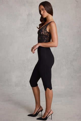 Cropped Capri Trousers in Black