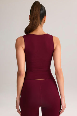 Modal Square-Neck Corset Top in Wine