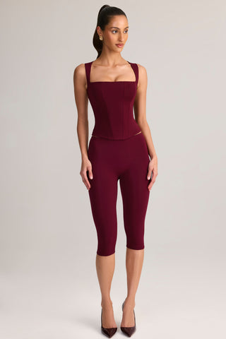 Modal Square-Neck Corset Top in Wine