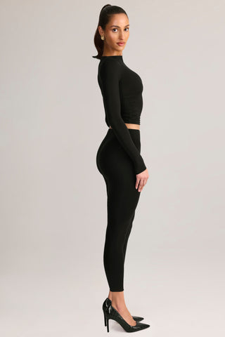 Modal Mid-Rise Leggings in Black