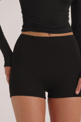 Modal High-Rise Mini Shorts in Black