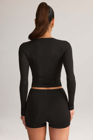 Modal High-Rise Mini Shorts in Black