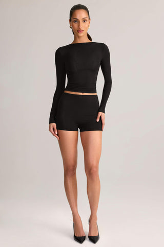 Modal High-Rise Mini Shorts in Black