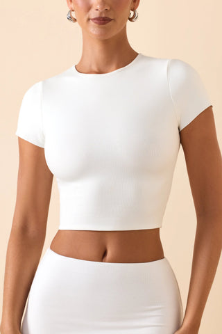 Cap Sleeve Crop Top in White