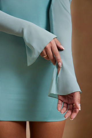 Cold Shoulder Mini Dress in Teal