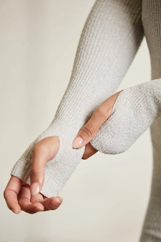 Long Sleeve Square Neck Mini Dress in Alloy