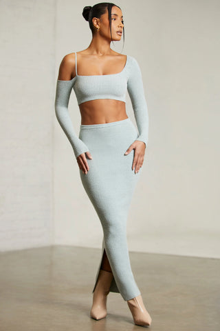 Low Rise Maxi Skirt in Green