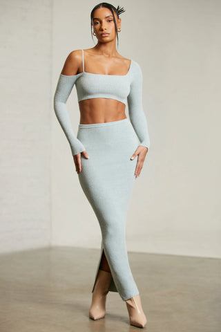 Low Rise Maxi Skirt in Green