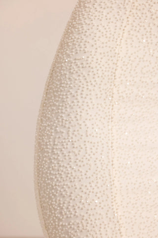 Embellished Bandeau Cowl Neck Maxi Dress in White