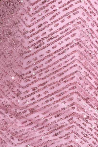 Embellished Cowl-Neck Maxi Dress in Pink