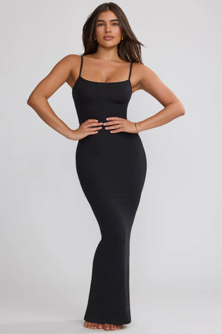 Modal Scoop-Neck Maxi Dress in Black