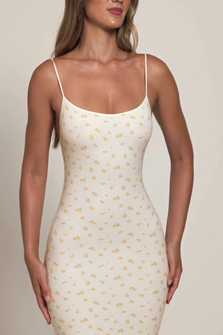 Modal Scoop-Neck Maxi Dress in Floral Print