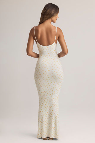 Modal Scoop-Neck Maxi Dress in Floral Print