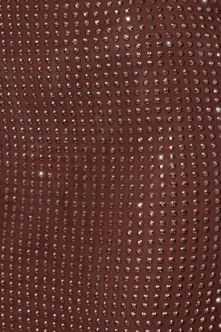 Embellished Mid Rise Maxi Skirt in Espresso