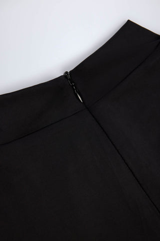 High Neck Long Sleeve Jumpsuit in Black