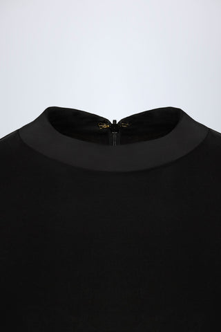 Slinky Jersey Long-Sleeve Playsuit in Black