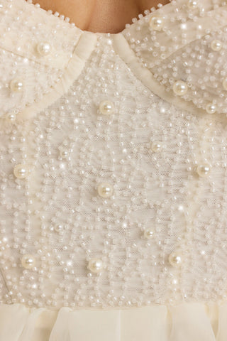 Embellished Corset Gown in White