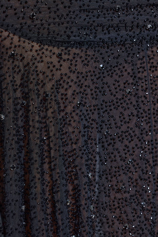 Embellished Handkerchief Hem Skirt in Black