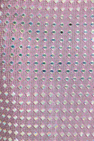 Embellished Square Neck Evening Gown in Lilac