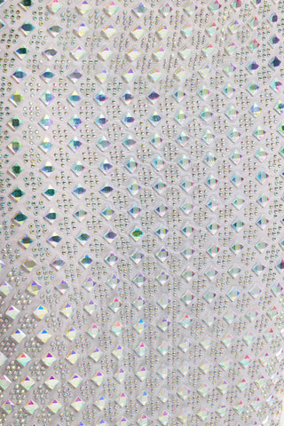 Embellished Square Neck Evening Gown in Silver