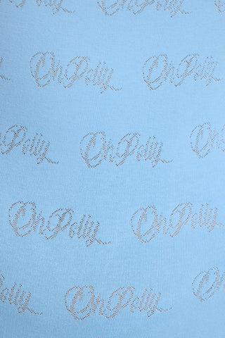 Strappy Low Back Pointelle Romper in Baby Blue