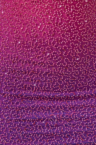 Embellished Halter Neck Mini Dress in Pink/Purple Ombré