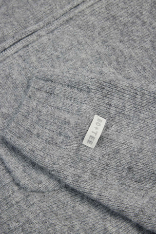 Soft Knit Zip-Up Cropped Hoodie in Grey