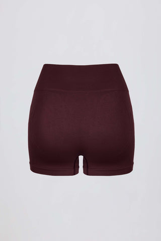 Super Sculpt Seamless Mini Shorts in Burgundy