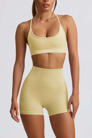Super Sculpt Seamless Mini Shorts in Butter Yellow