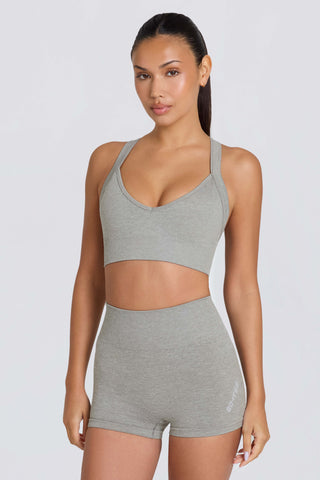 Super Sculpt Seamless Mini Shorts in Grey Marl