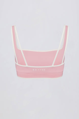 Soft Active Contrast Sports Bra in Powder Pink