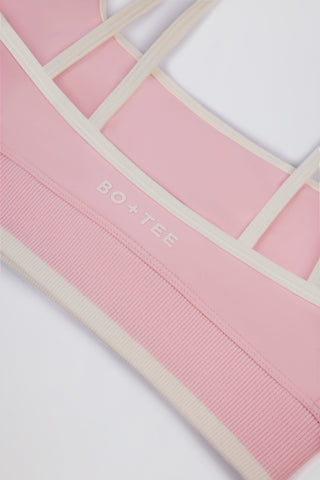 Soft Active Contrast Sports Bra in Powder Pink