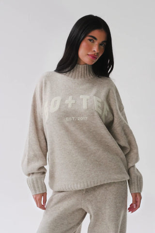 Soft Knit Oversized Jumper in Beige