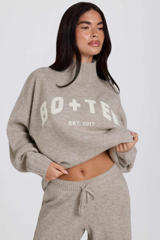 Soft Knit Oversized Jumper in Beige