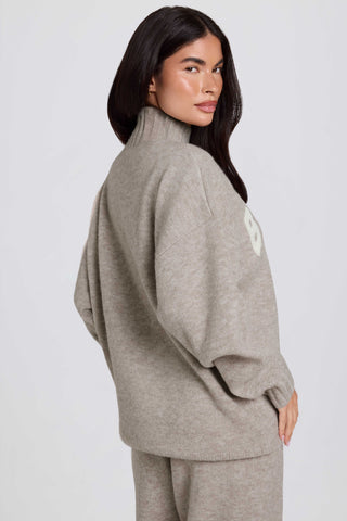 Soft Knit Oversized Jumper in Beige