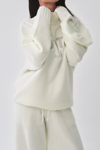 Soft Knit Oversized Jumper in Ivory