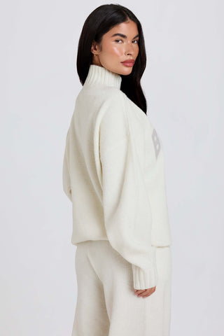 Soft Knit Oversized Jumper in Ivory