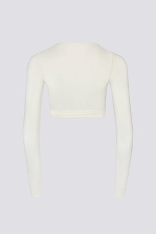 Soft Jersey Wrap Crop Top in White