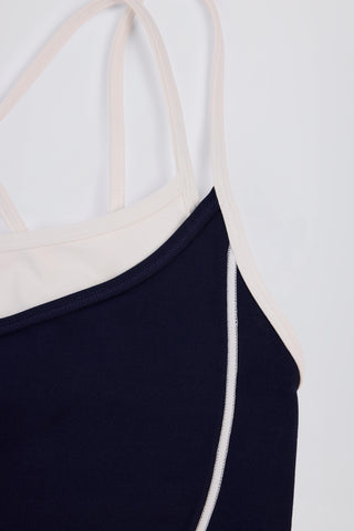 Soft Active Layered Tank Top in Classic Navy