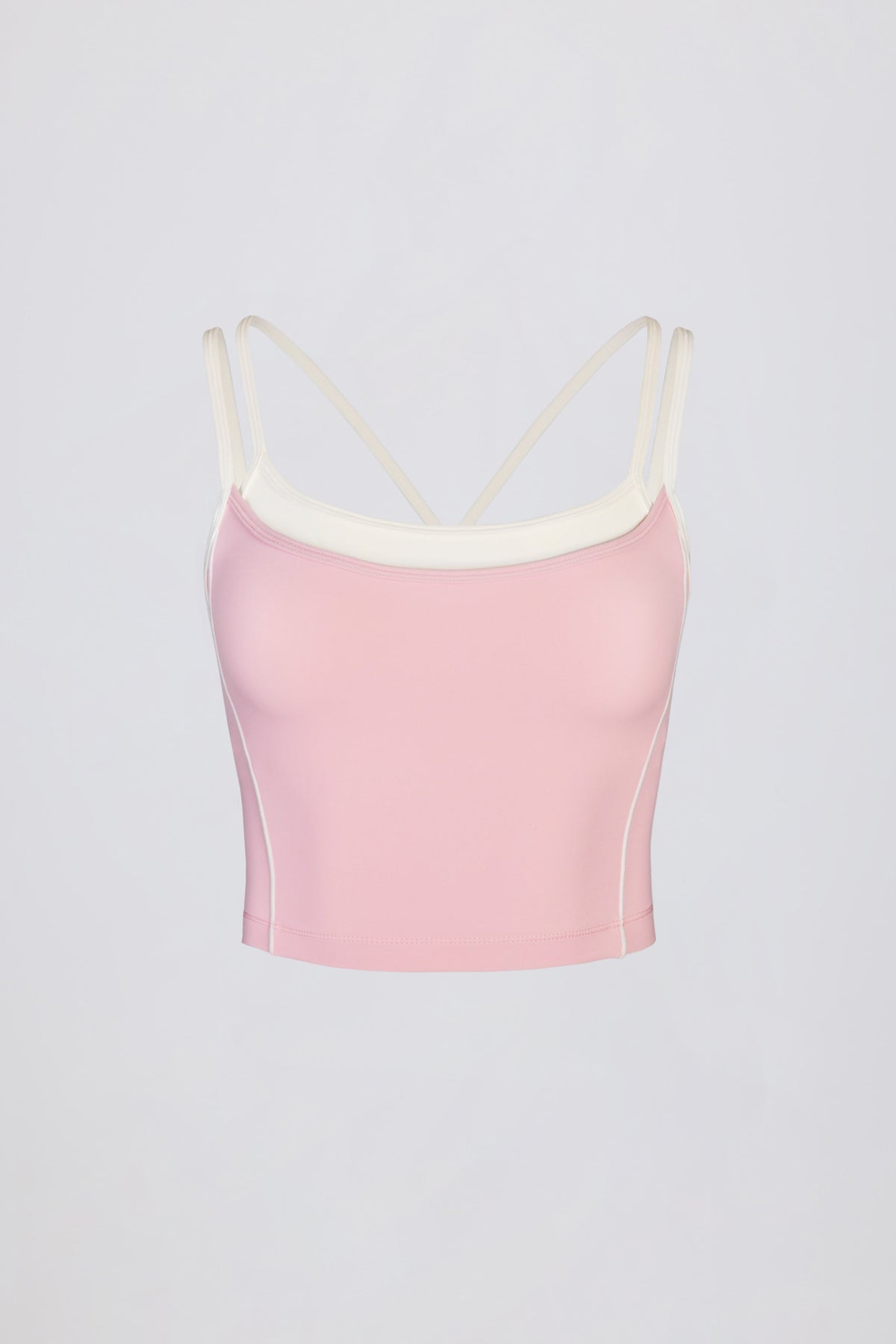 Soft Active Layered Tank Top in Powder Pink