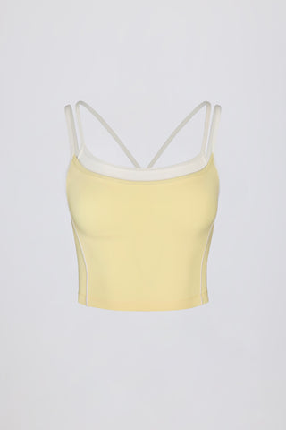 Soft Active Layered Tank Top in Soft Yellow