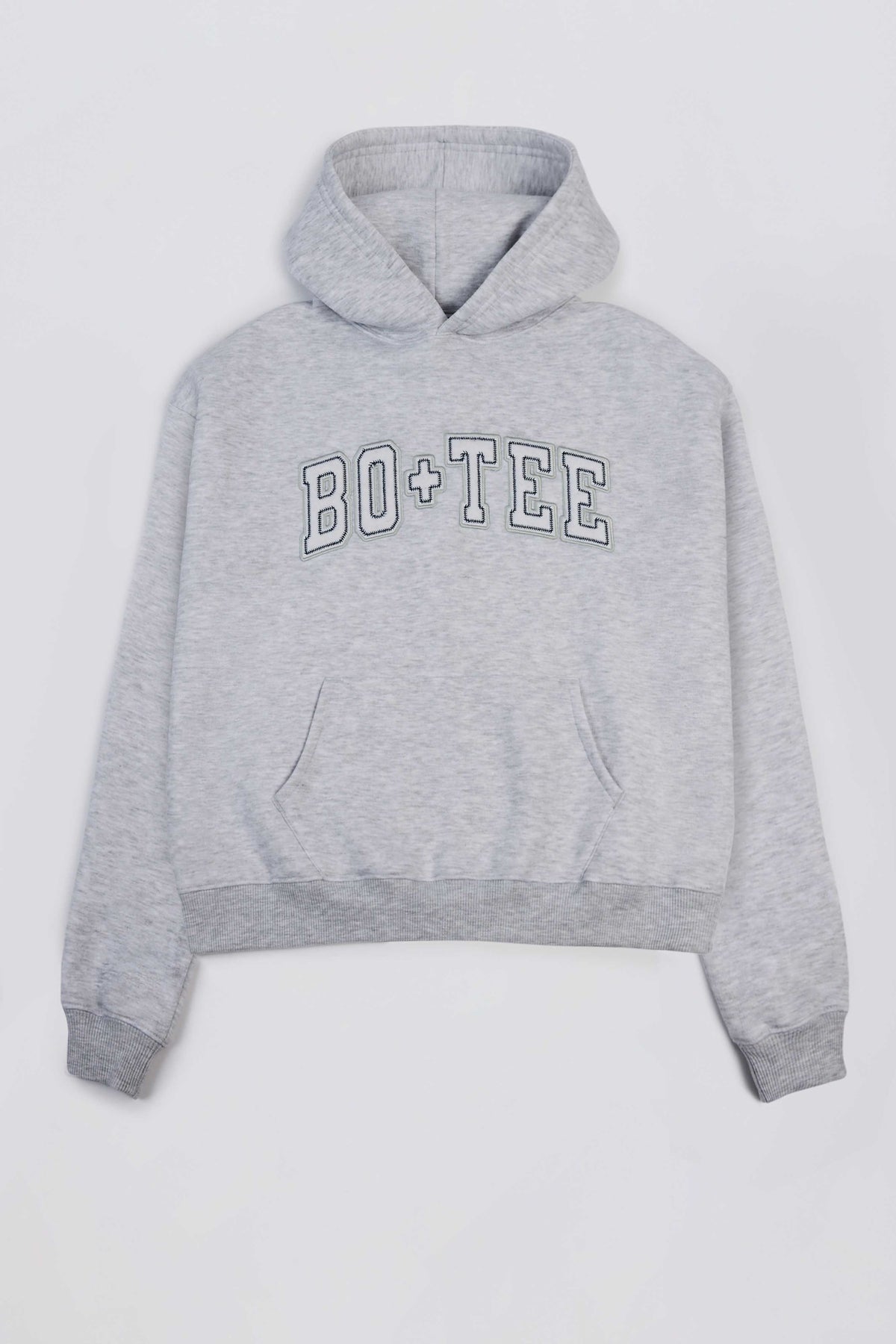 Appliqué Oversized Hoodie in Grey Marl