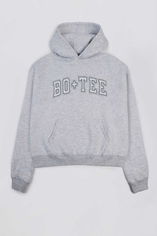 Appliqué Oversized Hoodie in Grey Marl
