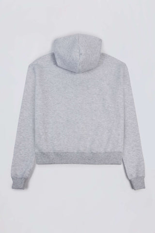 Appliqué Oversized Hoodie in Grey Marl