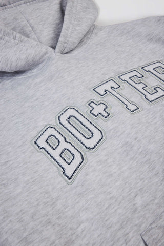 Appliqué Oversized Hoodie in Grey Marl