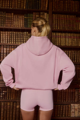 Appliqué Oversized Hoodie in Powder Pink