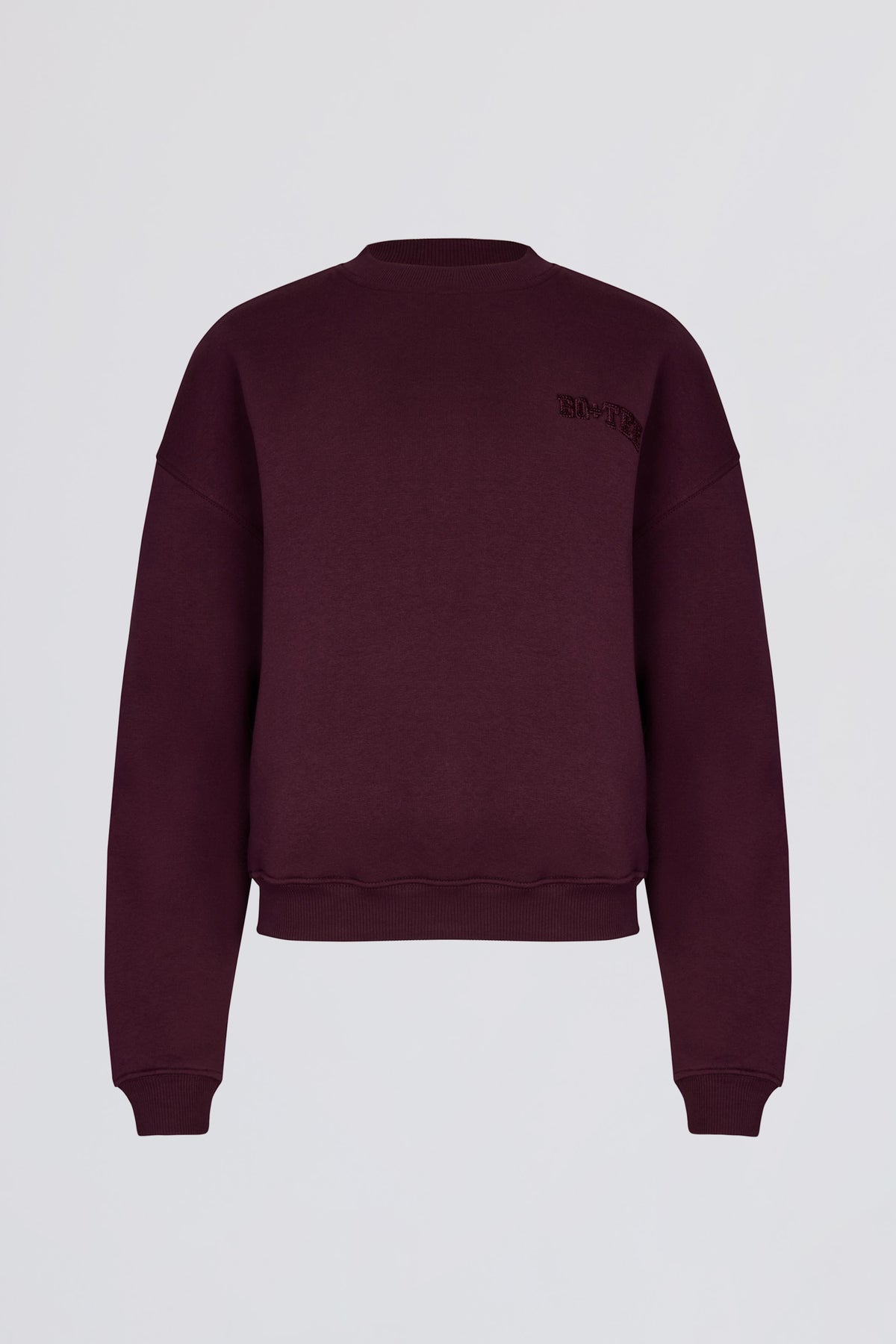 Oversized Crew-Neck Jumper in Burgundy