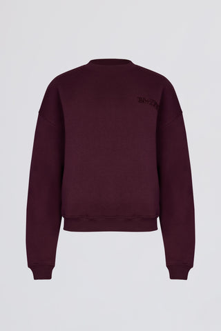 Oversized Crew-Neck Jumper in Burgundy