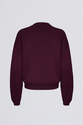 Oversized Crew-Neck Jumper in Burgundy