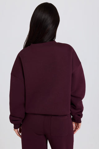 Oversized Crew-Neck Jumper in Burgundy